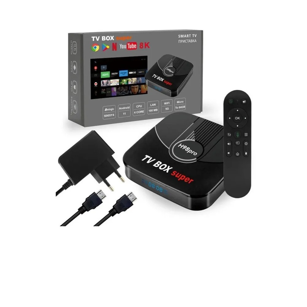 Приставка Смарт TV Box Андроид H98 Pro TV BOX 2/16Гб (Amlogic S905Y4)