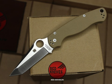 Нож Spyderco Paramilitary 2 Tanto G10 - темный песок рукоять, клинок сатин RK/478