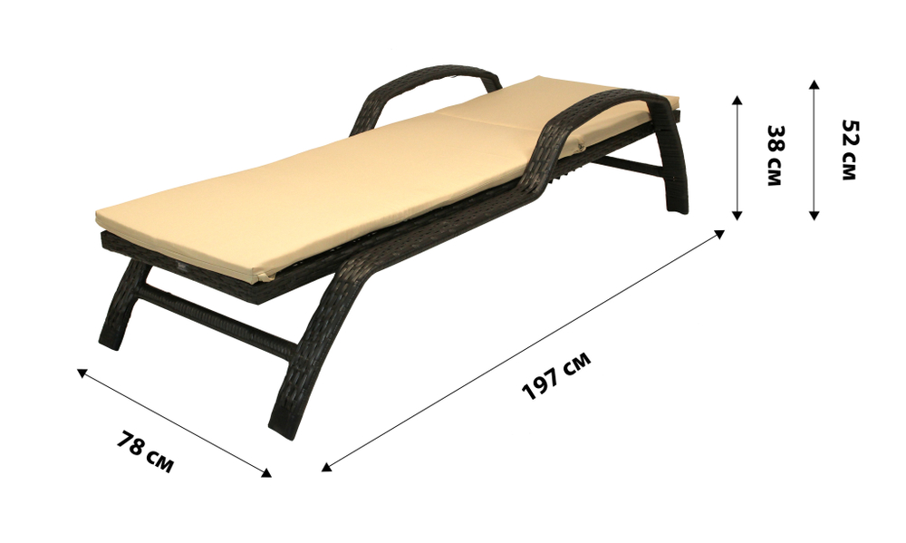 Лежак Бруно арт.7025-МП2025, ротанг искусственный (коричневый) "Garden story"