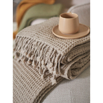 Плед из шерсти бежево-серого цвета из коллекции essential, 130х180 см