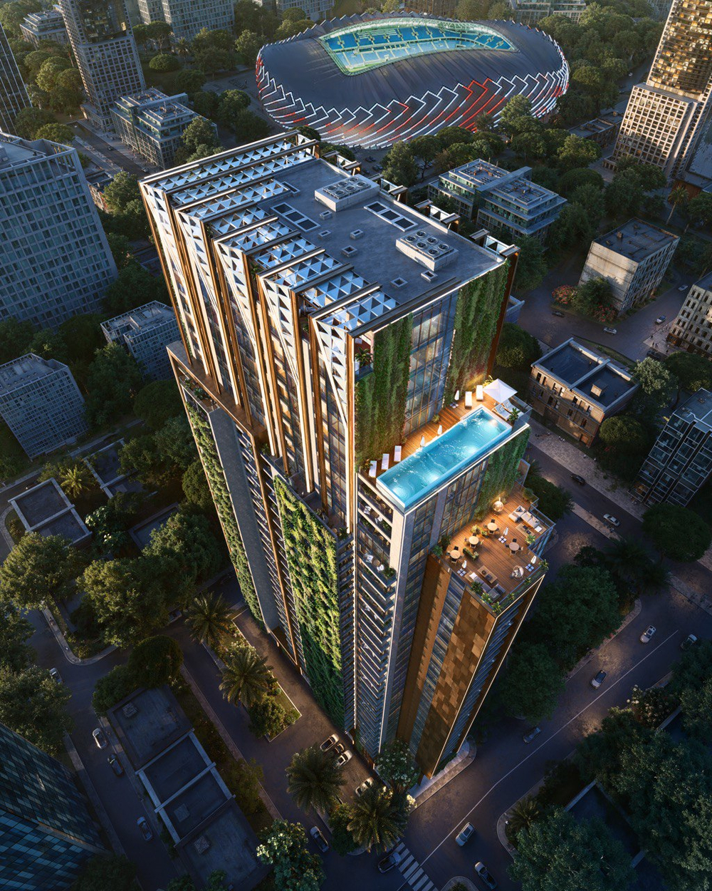 ЖК "ONE" Грузия, Батуми. Жилой комплекс бизнес -класса в новом центре города. Рядом пляж 800 м, парк Качиньских, велодорожки, ТРЦ и аэропорт в 4 км. Победитель European Property Awards 2025- 2026 в номинации «Многофункциональные комплексы»