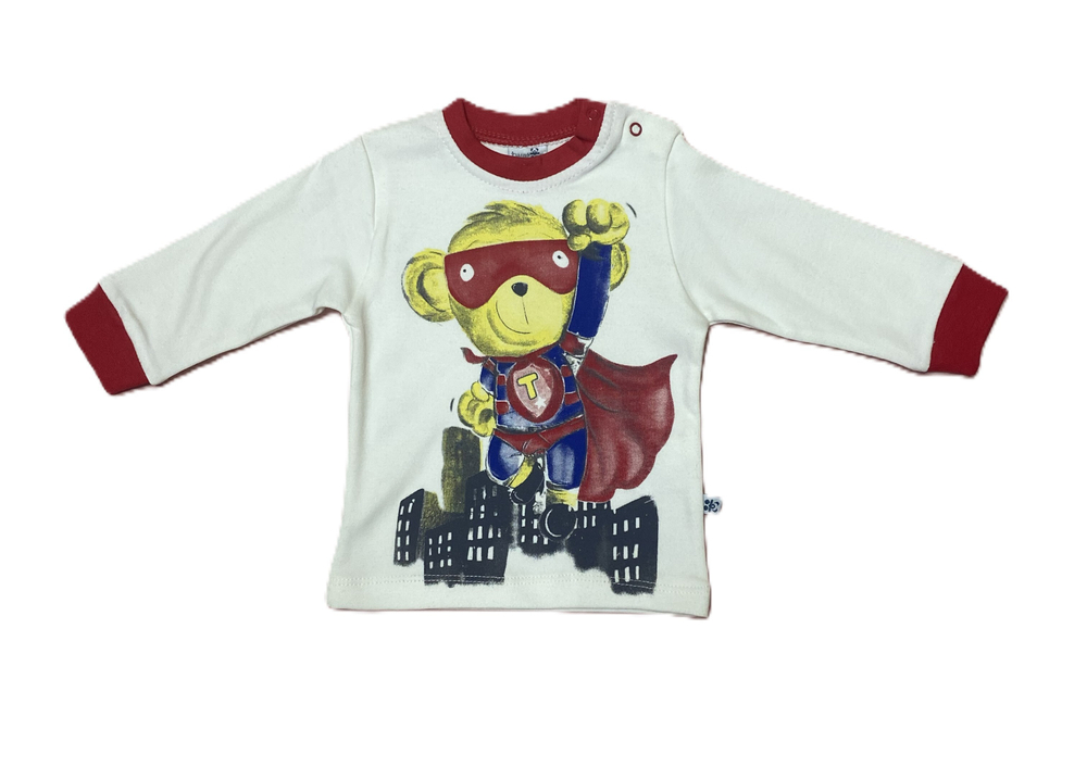 Лонгслив с кнопками на плече из хлопка произ-ва Турции на рост 62,68,74 см