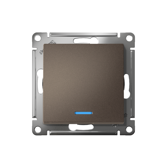 Выключатель 1-кл. СП AtlasDesign 10А IP20 (сх. 1а) 10AX с подсветкой механизм мокко SE ATN000613