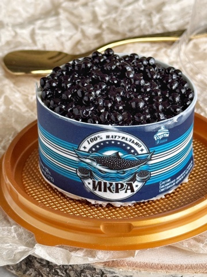 Бисквитное пирожное "Черная икра" (Новый год) 100 грамм