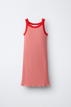 ZARA X PUKAS ТРИКОТАЖНОЕ ПЛАТЬЕ PUKAS SURF, БЕЛЫЙ/КРАСНЫЙ