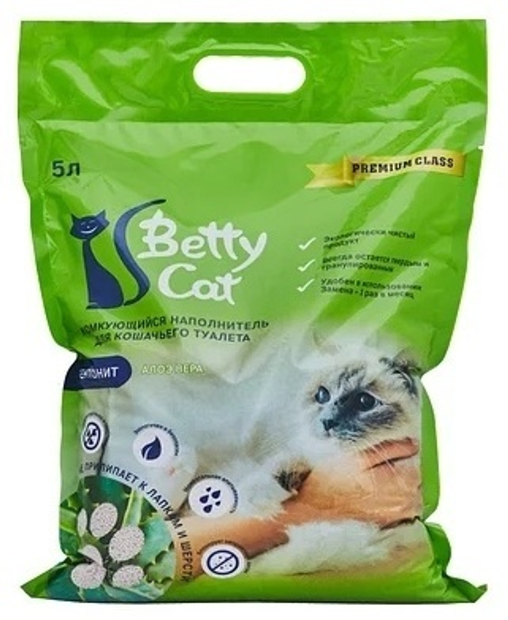 Наполнитель Betty Cat 5л Алоэ-вера Бентонитовый