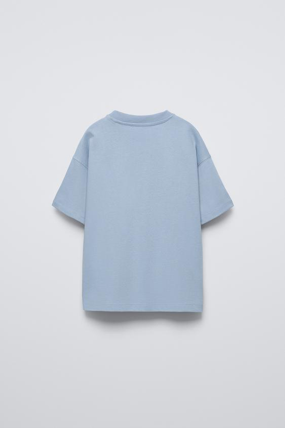 ZARA ОДНОТОННАЯ ФУТБОЛКА, НЕБЕСНО-ГОЛУБОЙ