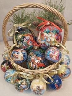 Шар новогодний с логотипом или по индивидуальному сюжету (ручная роспись)