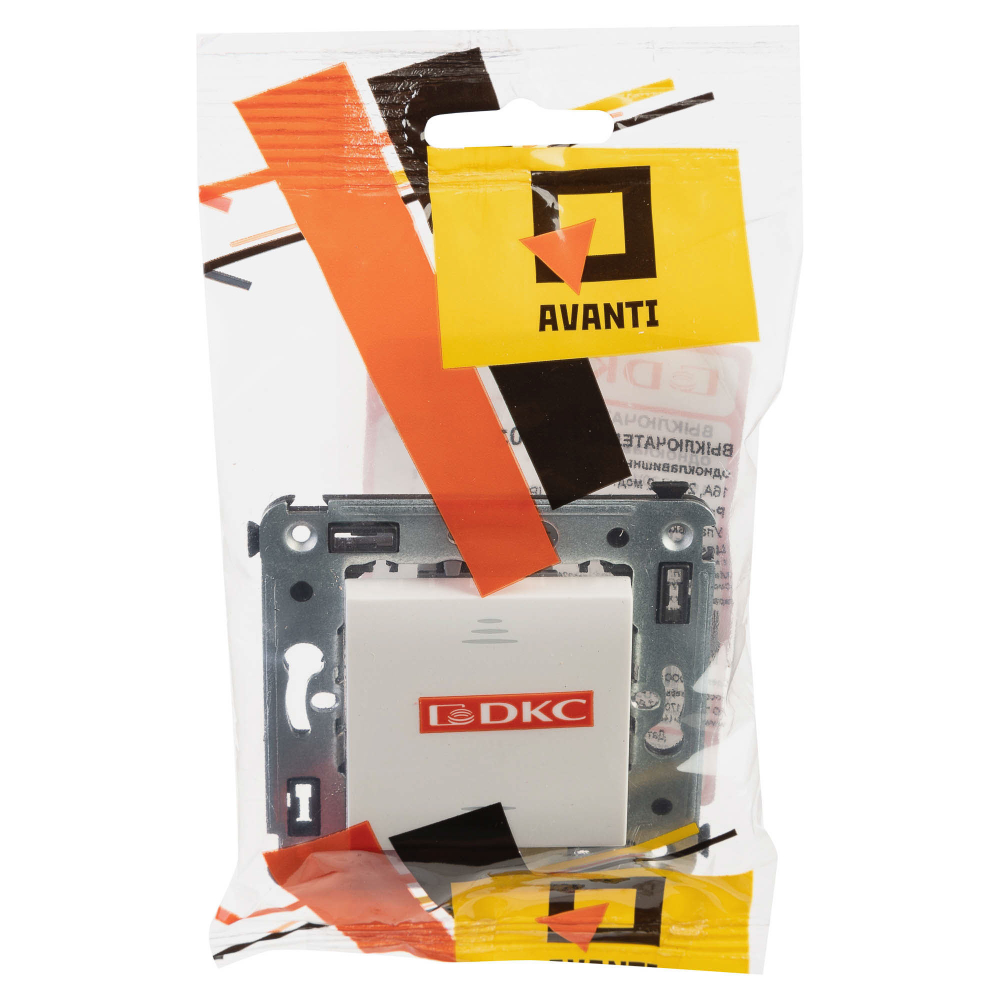 Выключатель одноклавишный в стену, "Avanti", "Белое облако"