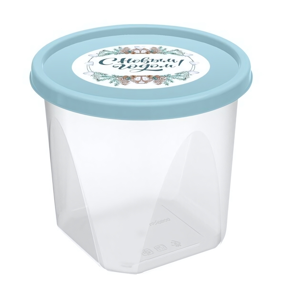 Контейнер для продуктов круглый 1л (голубой)