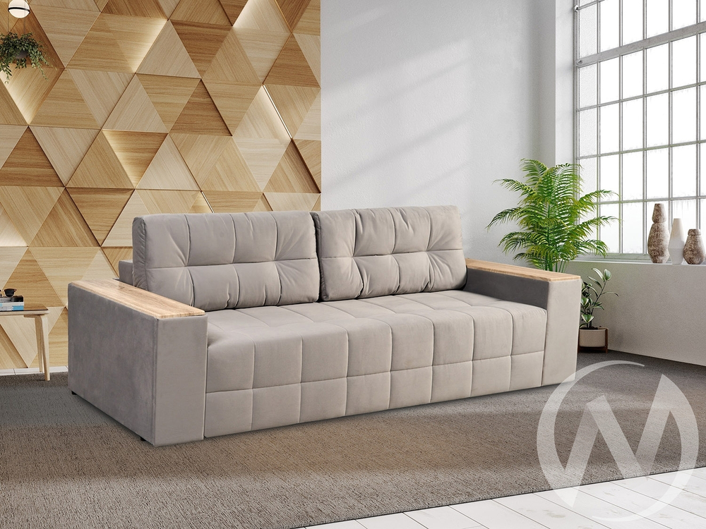 Диван прямой Элегант БД (2022) ДЕКОР ДУБ/GROUND 05 (серый)