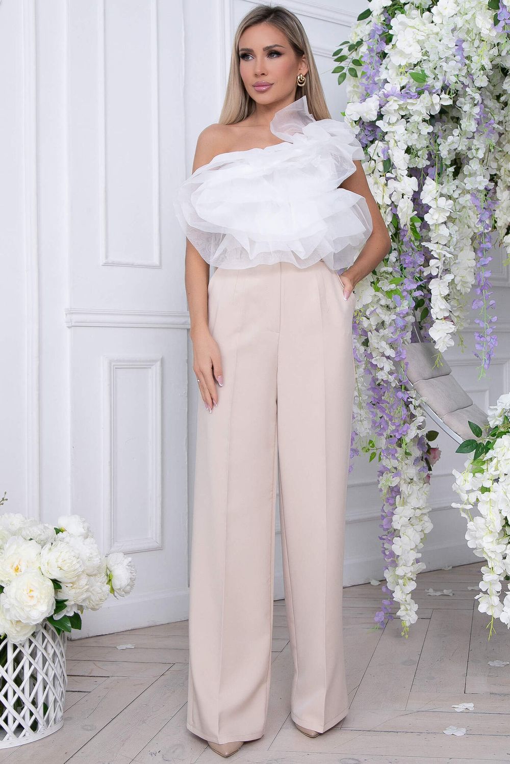 Брюки палаццо (беж) Б8842 LT Collection (Акция)