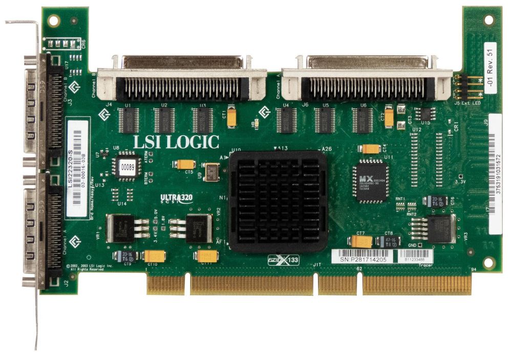 Контроллер Sun Microsystems Sun LS Int-2x68Pin Ext-2xVHDCI RAID0/1 UW320SCSI PCI/PCI-X 03-00016-03B