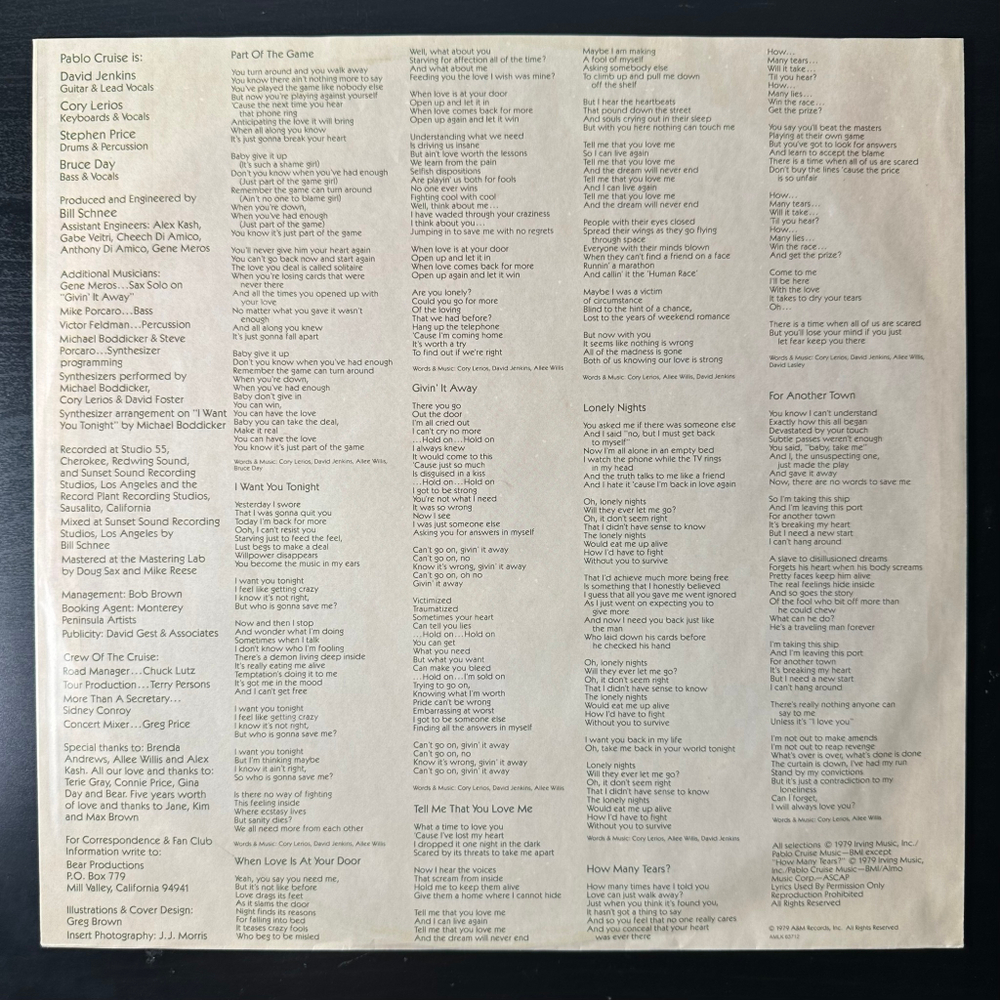 Pablo Cruise ‎– Part Of The Game (Голландия 1979г.)