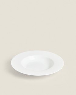 Zara Home тарелка глубокая из костяного фарфора, цвет белый, 24 см