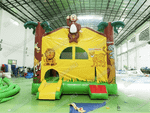 Коммерческий надувной батут "Джунгли" с крышей