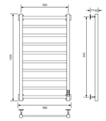 Полотенцесушитель электрический с/т Comfysan Roma-K EC-10 100/50, белый