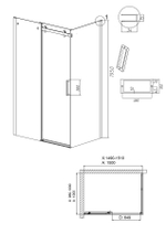 Душевое ограждение Grossman Classic 100.K33.04.150.10.00-200.K33.04.100.10.00 (150х100х195) раздвижная,хром,стекло прозрачное,2 места