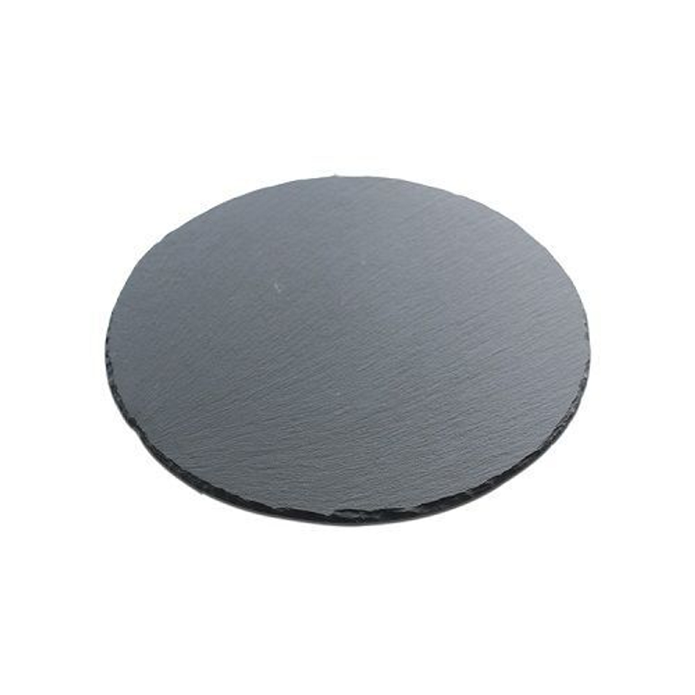 Блюдо для подачи круглое d=25 см. h=0,8 см. черное, сланец MGprof 68711