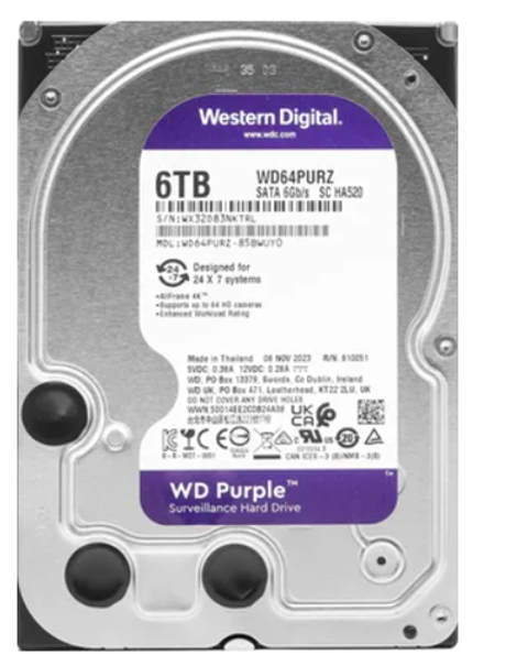 Жесткий диск Western Digital WD Purple 6 ТБ 3,5″ (WD64PURZ)