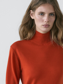 Massimo Dutti Шерстяной свитер с высоким воротником, жженый