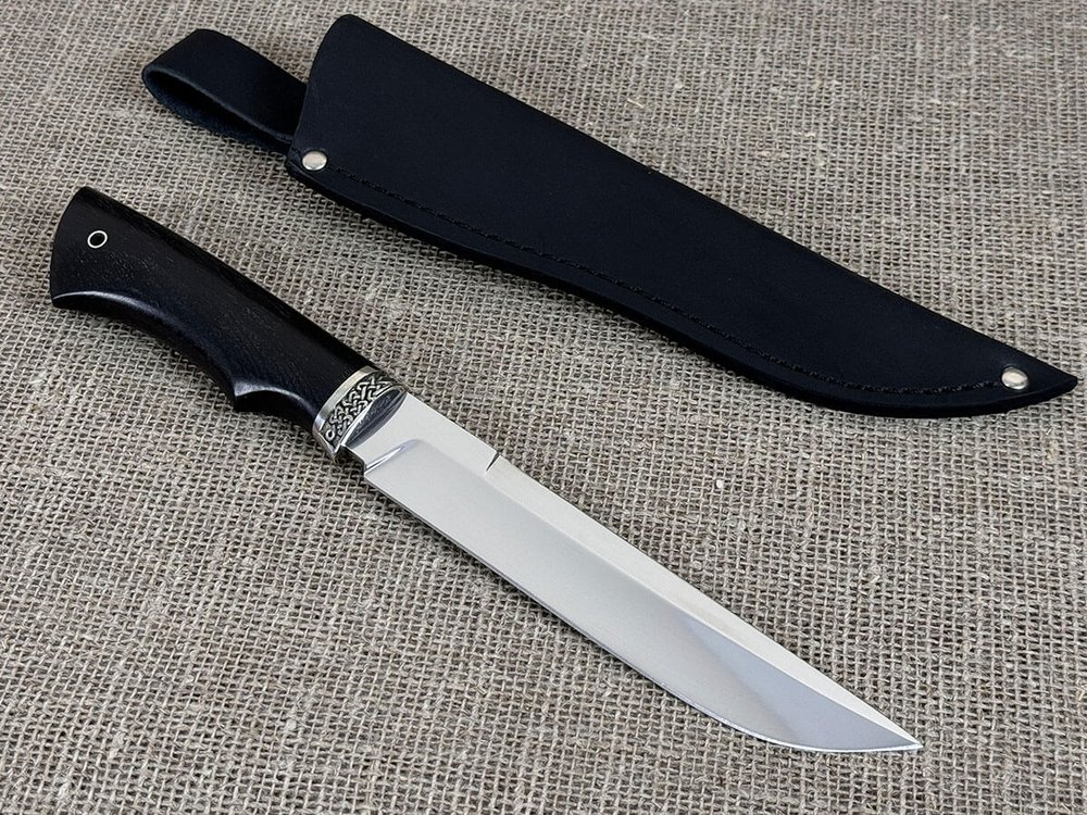 Нож "Атаман", сталь 95Х18, рукоять мореный черный граб