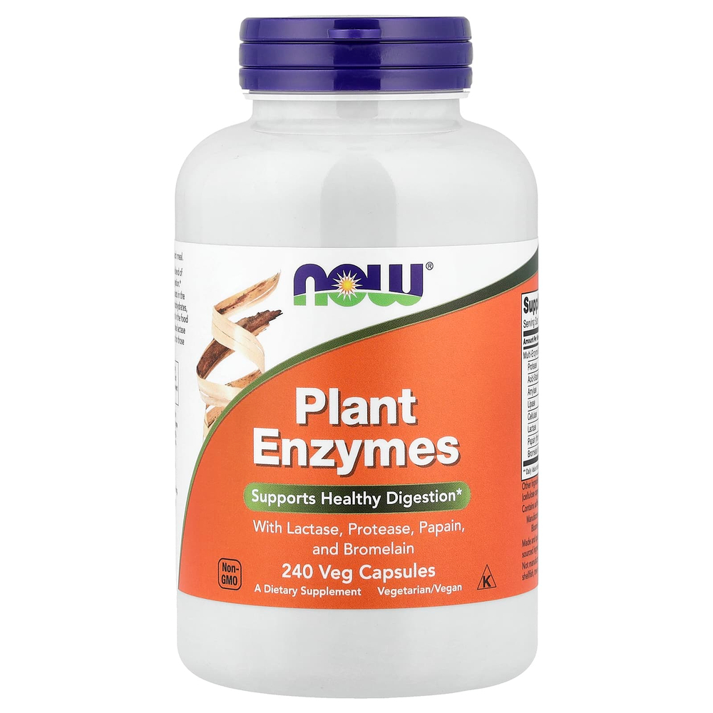 NOW Foods, растительные ферменты, 240 вегетарианских капсул