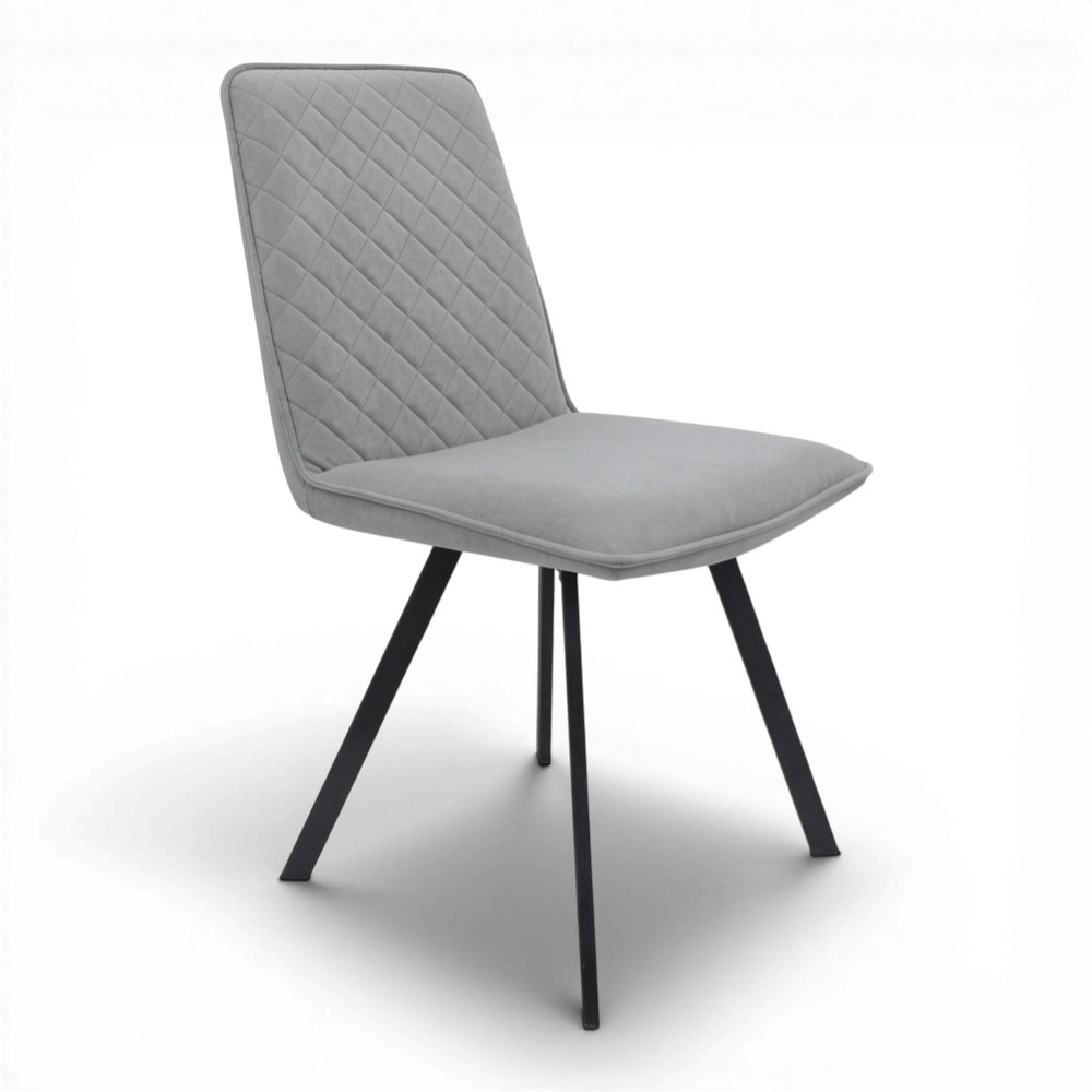 Стул "Капри" (арт. 301) велюр Бренди В22 серый, ножки черные
