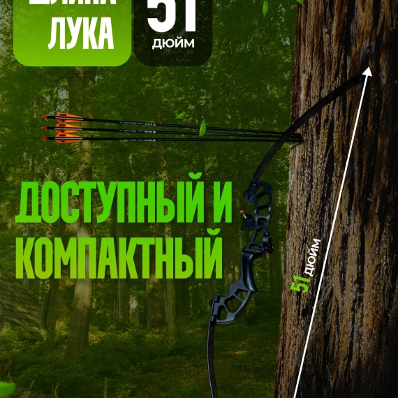 Лук для стрельбы, спортивный, взрослый, со стрелами, классический, для охоты