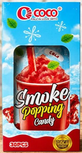 Шипучие конфеты с трубочкой Smoke Popping кола 30шт