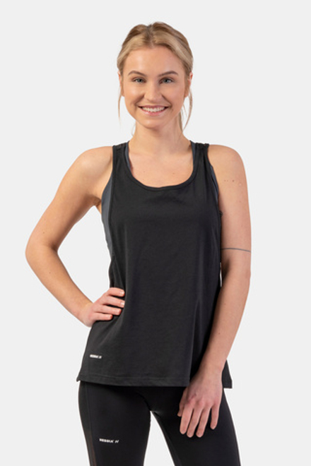 Майка SLEEVELESS LOOSE CROSS BACK TANK TOP "FEELING GOOD" 419 Черная