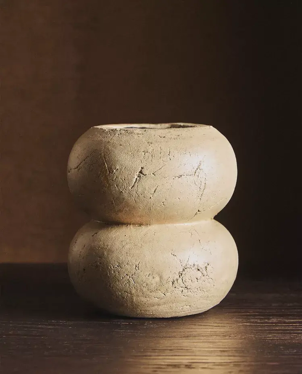 ZARA HOME КРУГЛАЯ КЕРАМИЧЕСКАЯ ВАЗА, БЕЖЕВЫЙ