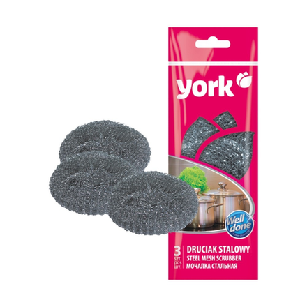 Губка для посуды York стальная 3 шт