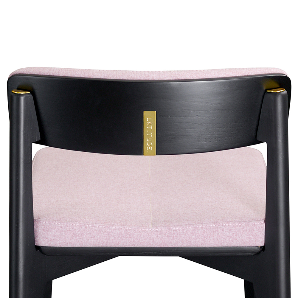 Стул барный aska, рогожка, черный/розовый