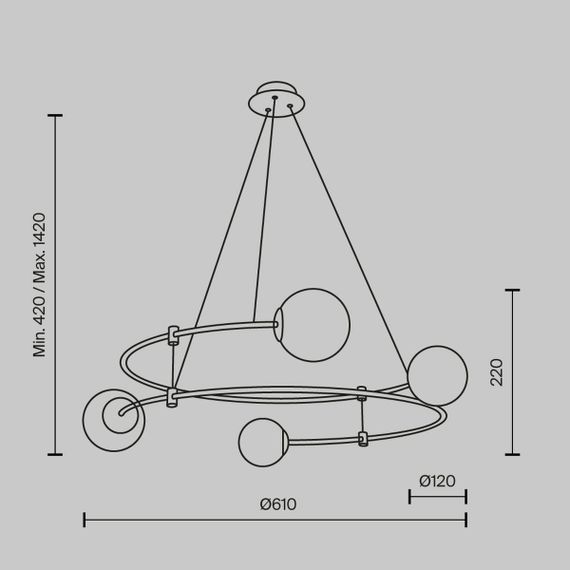 Подвесная люстра Maytoni Balance MOD317PL-04B