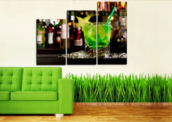 Модульная картина " Коктейль из лайма "