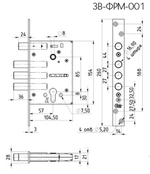 Замок Ритка врезной ЗВ-ФРМ цил.3 риг. + задв. никель (ЗВ-ФРМ-001 КРИТ)