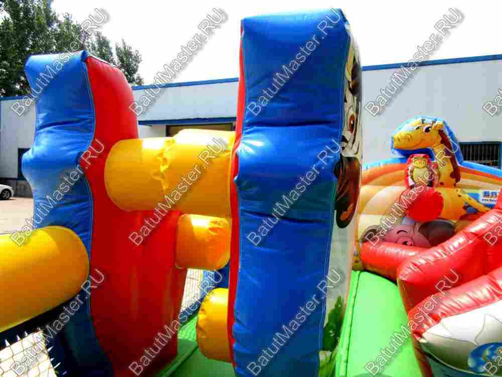 Коммерческий надувной батут "Царство зверей", размер 5*5*3,3 м