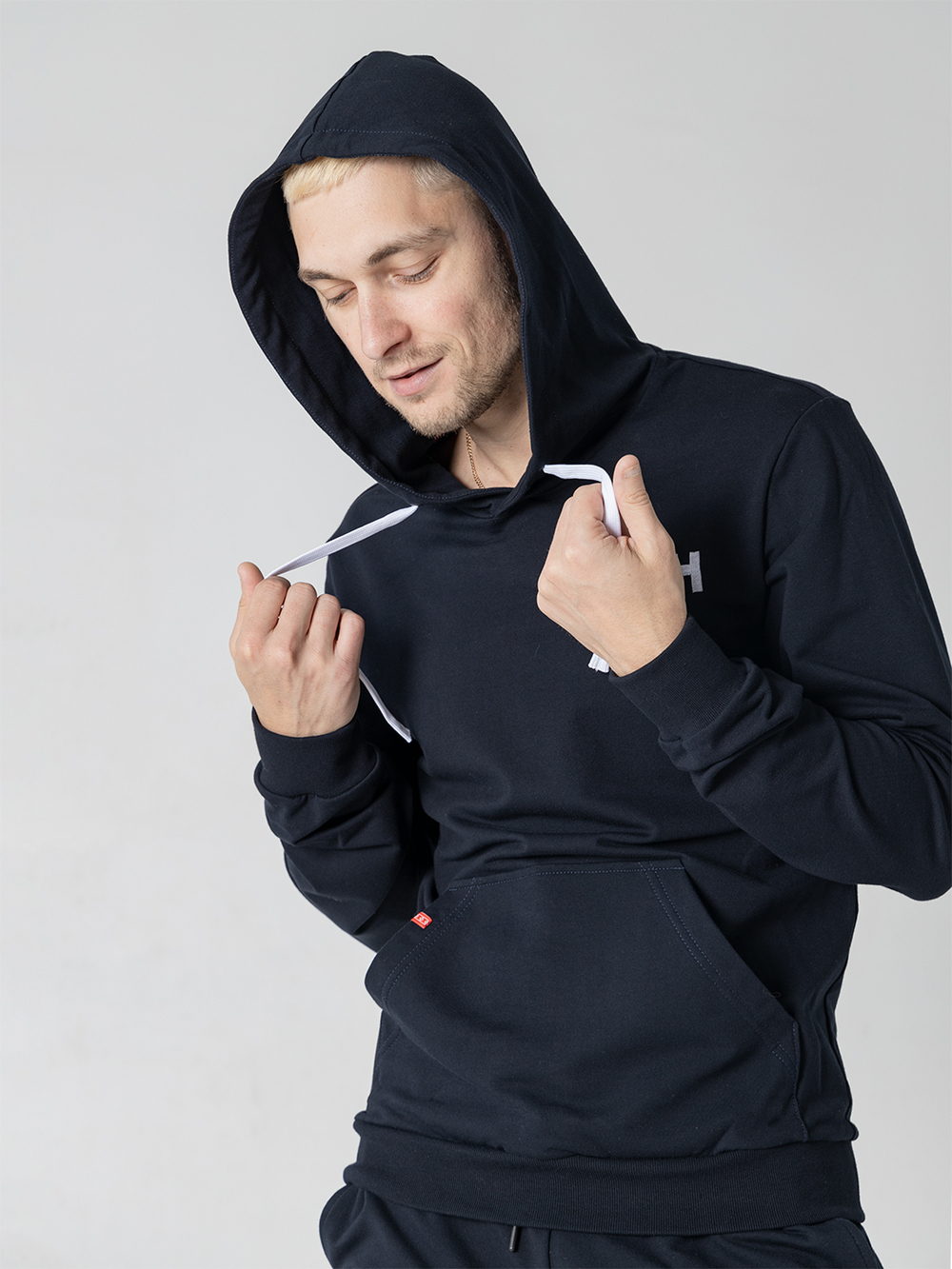 Худи мужское спортивное Город Горький темно-синее