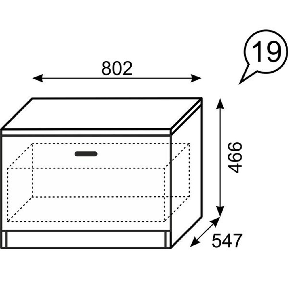 Тумба прикроватная с ящиком Принцесса 19