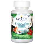 Nordic Naturals, Kids Calm, жевательные таблетки, для детей от 3 лет, со вкусом клубники и арбуза, 60 жевательных таблеток