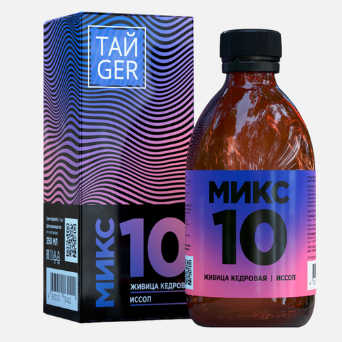 ТАЙGER Микс 10 : Клеточный сок с живицей кедровой и иссопом, 250 мл