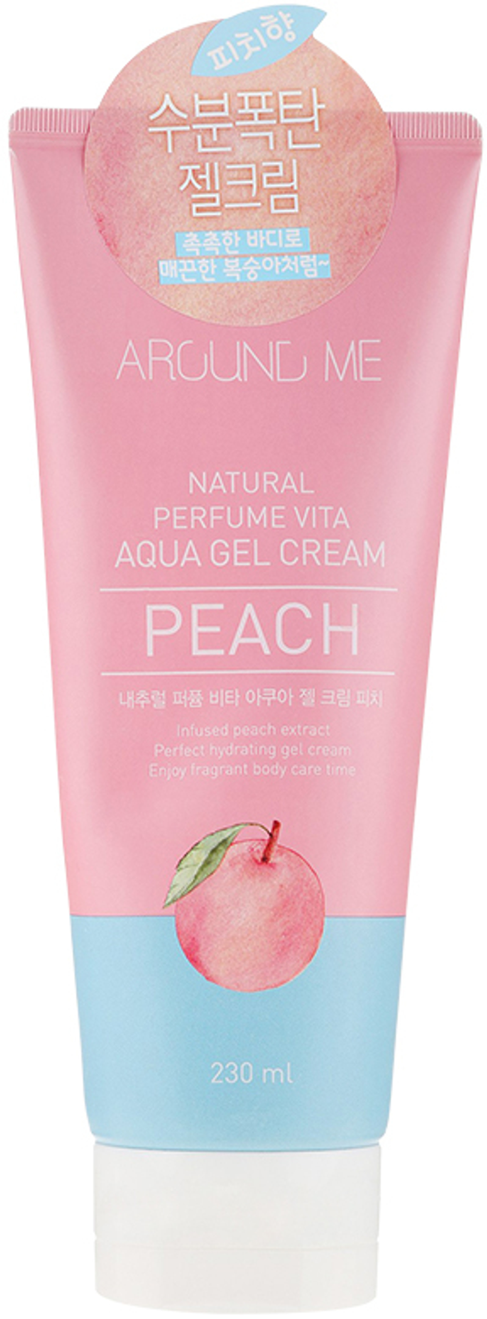 Welcos Питательный крем-гель для тела с персиком Around Me Natural Perfume Vita Aqua Gel Cream Peach 230мл