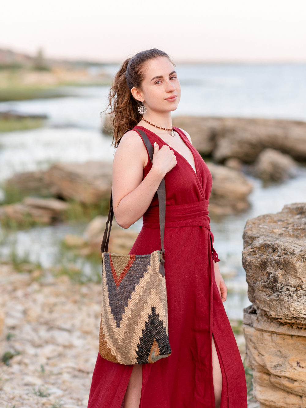 Бохо сумка "Зигзаг" большая