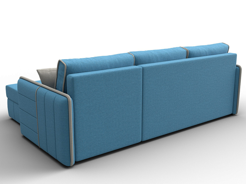 Диван угловой Лига-078 угол универсальный РОГОЖКА Амур 10 голубойАмур 02 бежевый