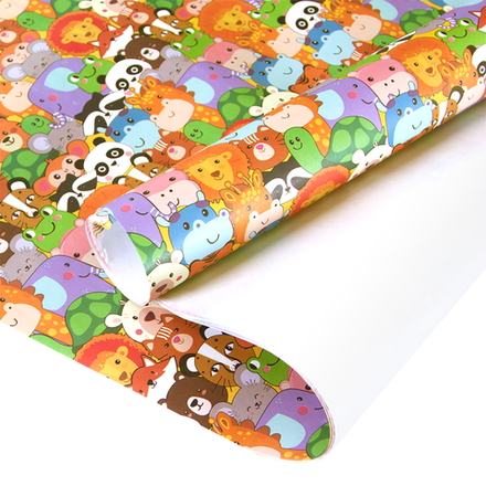 Упаковочная бумага (0,7*1 м) Веселые джунгли, 10 шт.