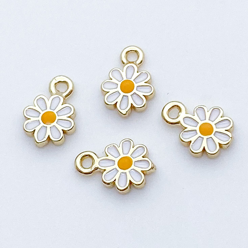 Подвеска Ромашка, цвет золото, размер 8*6 мм, цена за 1 шт