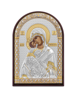 Владимирская БМ, икона арочная, пластик коричневый 80х115
