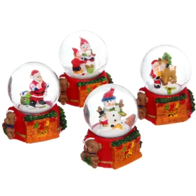 Сувенир новогодний «Снежный шар - Зима» d-4,5 см (подст.5,5*5,6 см), микс