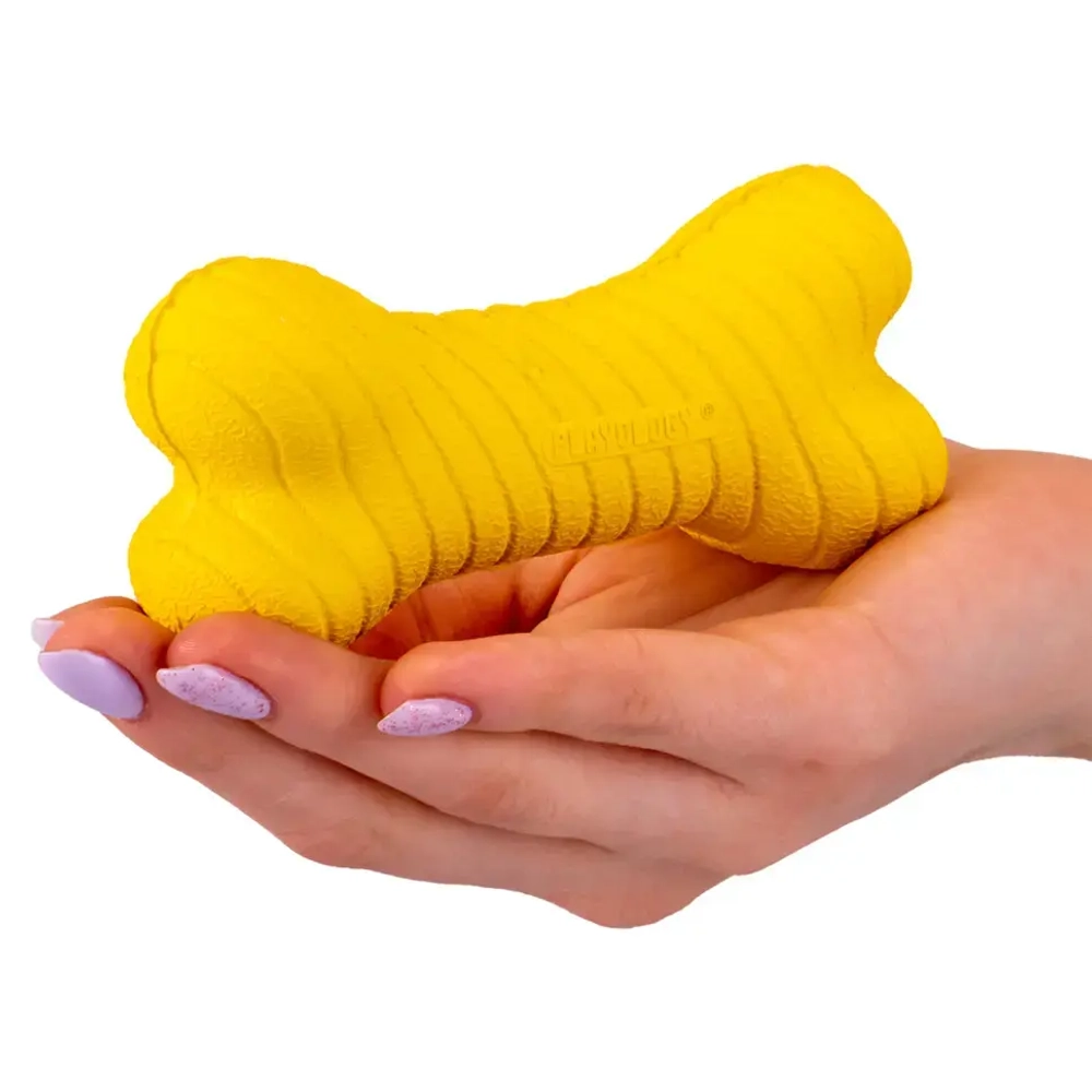 Playology dual layer bone двухслойная жевательная косточка для собак с ароматом курицы, средняя, желтый